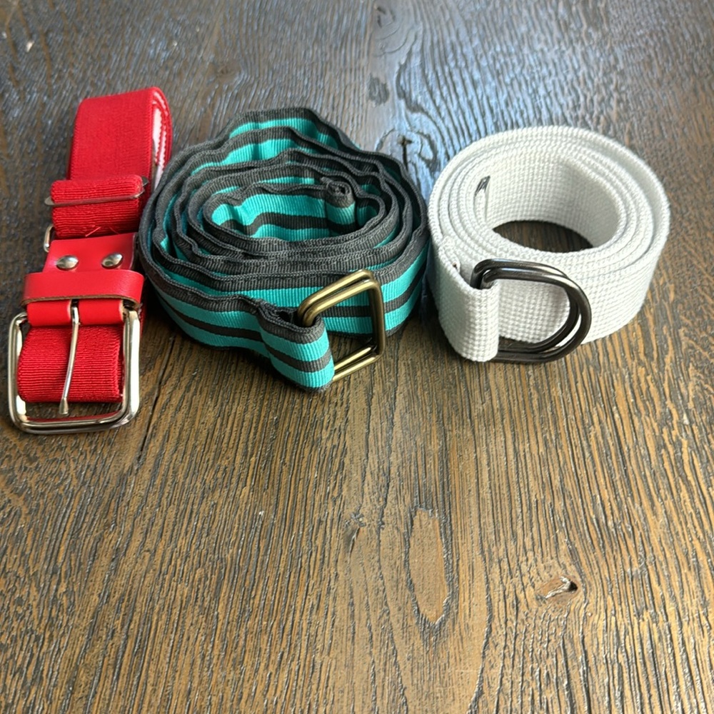 Set of (3) Men's Belts for Baseball/Softball Pants